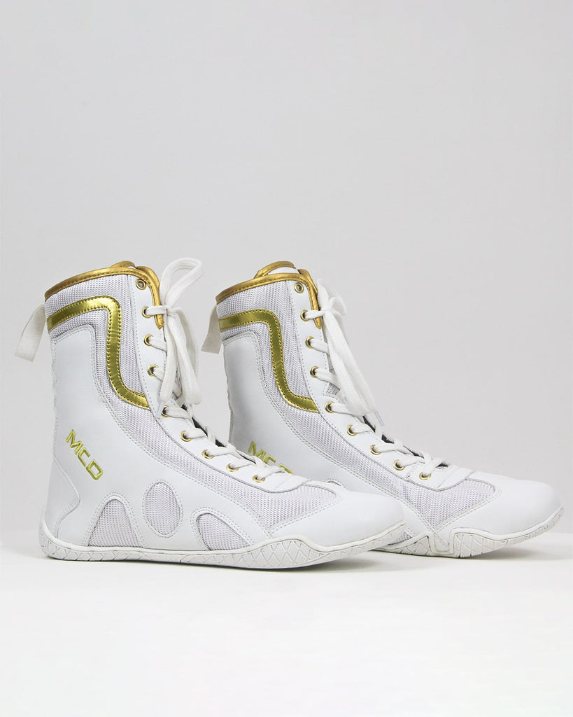 MCD ELITE BOXING SHOES - WHITE/GOLD