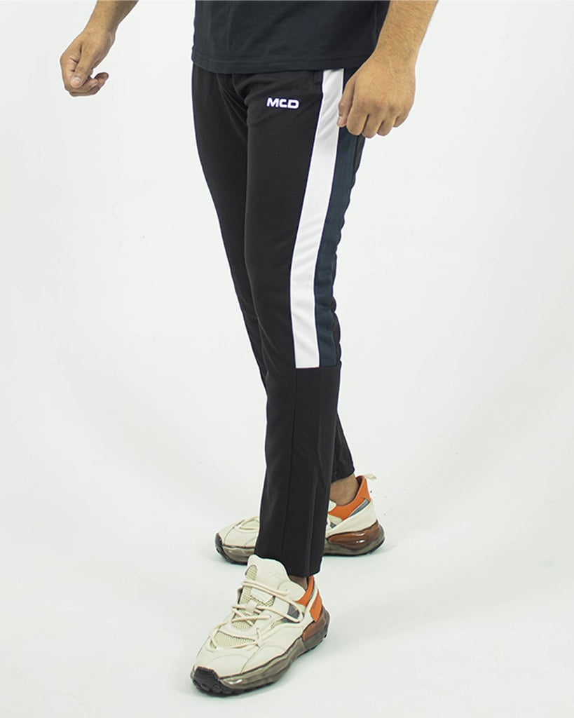 MCD BLACK WITH WHITE & NAVY SIDE PANEL TROUSER