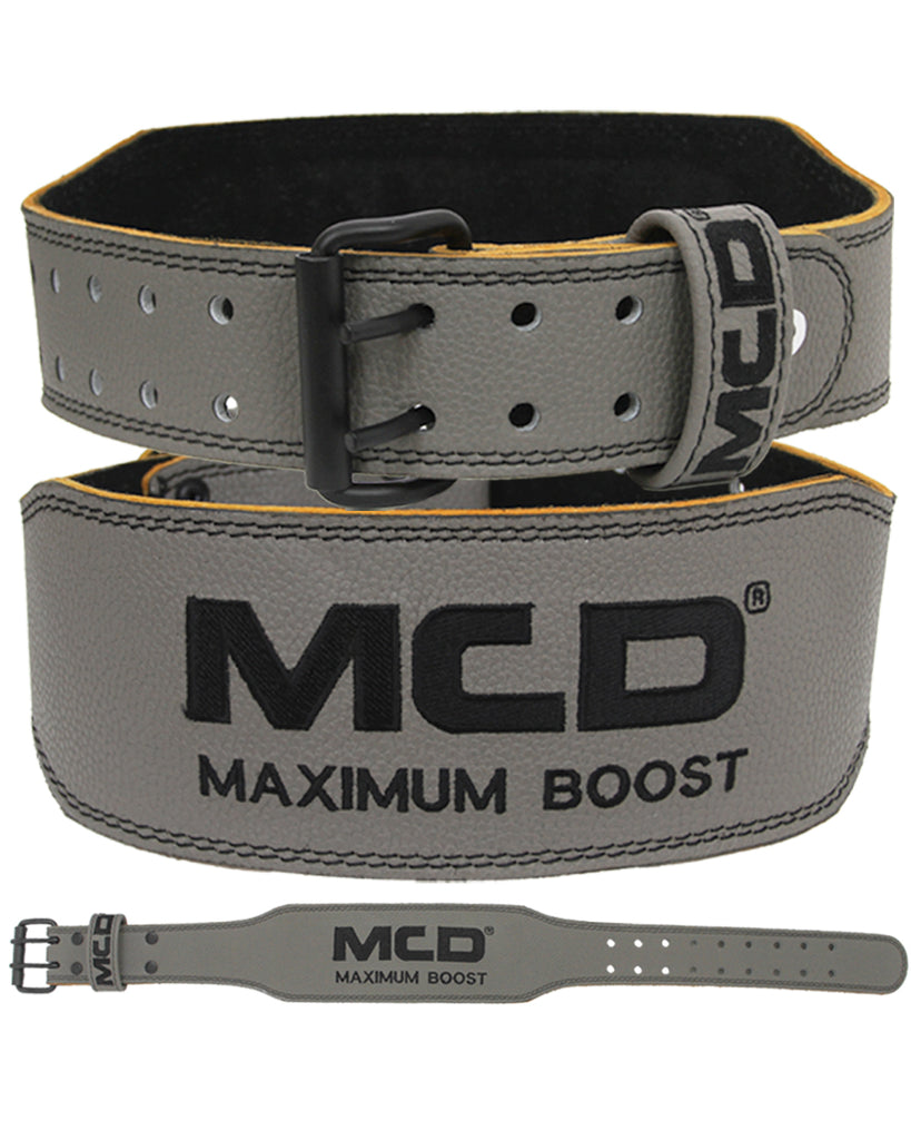 MCD Leather Weight Lifting Belt Brown, Red , Grey